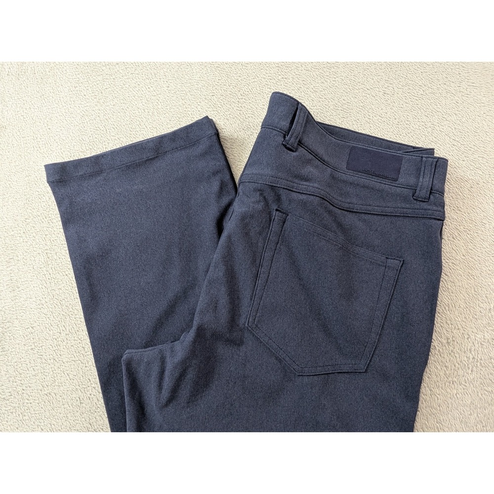 Peter Millar Brevard Classic Fit Navy Blue Performance Pants Mens 36 Hemmed 25.5